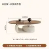 Mesa de centro de madeira maciça estilo italiano para sala de estar, mesa de chá de alta qualidade na cor nogueira, modelo novo oval pequeno estilo vintage