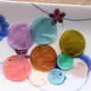 Colgante de Disco con Concha de Espejo de Colores Lámpara de Cortina Delgada Campana de Viento Decoración Bolsas Pendientes Accesorios Materiales Hechos a Mano