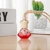 Botella de perfume con colgante de diamante de cinco líneas, botella vacía de 8 ml de aceite esencial, colgante para coche, botella de aromaterapia de madera fragante para interiores