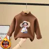Camada Base Feminina Gola Meia-Alta 2026 Outono/Inverno Novo Estilo Roupa Íntima Infantil de Manga Longa Top de Lã Quente Versátil Estiloso
