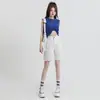 Shorts de mezclilla retro de cintura alta estilo americano para mujer, verano, pequeños, holgados, ajustados, de largo medio, pantalones rectos A-length