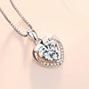 Collar elegante de plata con forma de corazón para mujer, estilo coreano, gran oferta, colgante de amor plateado, collar multicolor para novia, cadena de clavícula