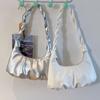 Texturizado Francés Casual Nuevo Bolso Nube Plisado Cinturón Tejido Brillante Decorativo Axila Hombro Bandolera Bolso para Viajero