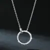 Anel de Prata Esterlina S925 Colar com Fecho Duplo Luxo Leve de Alta Qualidade Simples Colar com Moissanita de 2 Quilates Corrente de Clavícula Totalmente Diamantada