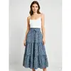 Nueva Falda Floral 2026 para Mujer, Falda de Cintura Alta Corte A, Falda de Paraguas Estampada Estilo Bohemio, Falda Retro Europea y Americana