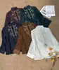 Nova Coleção Outono 2026: Nova Roupa Feminina Estilo Chinês, Camisa com Bordado Pesado, Blusa Versátil de Manga Longa em Jacquard de Tencel para Mulheres
