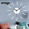 Creativas Pegatinas de Pared Largas Reloj de Pared Decorativo para Sala de Estar emoyo Simple Metal diy Espejo Reloj de Cuarzo Reloj de Pared