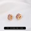 Preservação de Cor Ouro 14K Olho de Cavalo Zircônia Miçanga Feito à Mão DIY Pulseira de Cristal Miçangas Furo Passante Roda Miçanga Acessórios de Joalheria