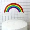 Enfeites de Tassel para Decoração de Bolo Novo Estilo Lindo Romântico Arco-Íris Festa de Aniversário Decoração de Mesa de Confeitaria Acessórios