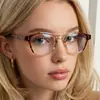 Nuevos Armazones de Lentes Transparentes con Bloques de Color 2026 para Hombre, Armazones de Lentes Estilo Retro Ins Carey, Lentes Sin Graduación con Filtro de Luz Azul para Mujer