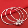 Pulsera de Vida Eterna para Mujer, Pulsera de Anillo Cerrado con Campana Grabada Sólida, Regalo para Novia, Estilo Campana