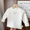 Blusa de manga comprida de fleece espesso e quente para bebês para outono e inverno para meninas, body de fleece forrado para crianças pequenas, roupa íntima estilo princesa