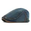 Chapéu Jeans Lavado Novo de Primavera Boina Moda Coreana Chapéu Britânico Retro para Frente Boina da Moda Feminina