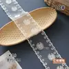 Encaje transparente blanco cremoso malla de seda de leche bordado lazo de corbata material DIY accesorios para el cabello accesorios para la ropa