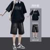 Conjunto de camiseta de manga curta para adolescentes Verão Meninos Conjunto Casual Fresco com Shorts Jeans Bonitos Conjunto de duas peças