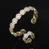 Pulseira Transfronteiriça Aliexpress Rosto Sorridente Retrô para Mulheres Design de Moda Ins Tendência Estilosa Pulseira Aberta de Cobre para Casal Redonda