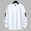 Camiseta de manga larga para hombre, otoño e invierno, marca popular, suelta, gruesa, informal, con cuello redondo estampado, para estudiantes jóvenes.