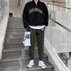 Sudadera de Media Cremallera para Hombre 2023 Ropa de Otoño Top Estampado con Letras Marca de Moda Coreana Chaqueta Holgada de Manga Larga