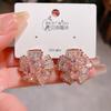 2023 nuevos pendientes de flores tridimensionales con diamantes llenos, pendientes populares en línea, pendientes de alta calidad, pendientes retro europeos y americanos