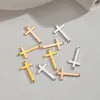 Colgante de Cruz de Acero Inoxidable Más Vendido Transfronterizo Simple Chapado en Oro Accesorios para Pulseras de Joyería DIY Listos para la Venta