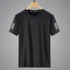 Verano Lujo Ligero Casual Cuello Redondo Holgada Malla de Hielo Manga Corta Secado Rápido Transpirable Camisa Deportiva Fresca para Hombre Versátil