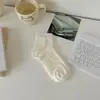 Meias 100% Algodão Femininas Curtas Estilo Fino Primavera Verão Malha Vazada Japonesa Meias Meia-Canela Versátil Estilo Ballet Meias Zhuji