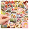 50 pegatinas de acuarela con forma de hongo para portátil, funda de teléfono, aislante, decoración de tazas, pegatinas impermeables transfronterizas.