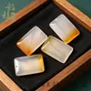Anel Pingente de Calcedônia Colorida Natural Gato DIY Ágata Cor de Doce Joias Criativas Fofas Animal de Estimação Fofo Estilo Chinês Acessórios de Jade
