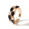 Moda Europea y Americana Anillo de Cristal Colorido para Mujer Anillo de Zirconia Aaa Mona Lisa Anillo de Oro Rosa Joyería al por Mayor