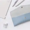 Estuche de Cuero Fresco y Sencillo Estilo Coreano, Porta Plumas de PU Mini Color Sólido Estilo Sobre, Bolsa de Almacenamiento de Papelería para Estudiantes