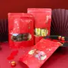 Bolsas de Empaque para Comida de Año Nuevo del Año del Caballo, Bolsas Selladas de Papel Kraft con Ventanas, Bolsas Autoportantes para Regalos de Año Nuevo, Productos Secos y Snacks, Bolsas Autocierre