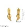 Moda Caliente Nuevos Pendientes de Diseño de Gota de Chile Hebilla en Forma de U Acero Inoxidable Pendientes Huecos de Gota