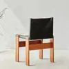 Cadeira Monge Usada Cadeira de Jantar em Madeira Maciça Cadeira Estilo Wabi-sabi Cadeira Vintage para Casa Cadeira com Encosto em Couro Cera de Óleo Cadeira para Pousada