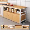 Estante de almacenamiento para cocina, multifuncional, de pie, mesa multicapa, tabla de cortar, banco de trabajo, estante de almacenamiento para microondas y utensilios de cocina, armario lateral