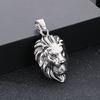 Serie de Joyería con Cabeza de Animal Dominante Hip Hop HIPHOP Circonita Rey de la Selva Cabeza de León Acero de Titanio Colgante para Hombre