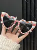 Nuevas Gafas de Sol con Marco de Corazón de Melocotón y Estrella de Diamante Transfronterizas para Hombres y Mujeres Gafas Lindas de Dopamina para Fiesta y Baile