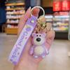 Urso Morango Colorido Galvanizado Pingente Criativo para Chaveiro Atacado Desenho Animado Boneco Casal Boneca Boneco Chaveiro de Carro