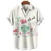 Novidade 2023 Amazon masculina camisa 3D impressão digital 3D camisa curta de Natal venda quente europeia e americana casual