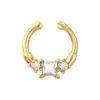 Piercing de Nariz Tendência em Formato de U com Zircônia Super Brilhante Inlaid de Cobre, Joia de Piercing de Luxo Leve de Nicho em Estoque