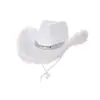Sombrero Vaquero Occidental con Volantes Rosa de Amazon Sombrero Vaquero con Borde Negro de Halloween Sombrero Vaquero con Pluma Blanca