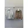 Chaqueta Cortavientos Simple Holgada con Solapa Tejida y Doble Cremallera COMOS CMS Vintage para Mujer Otoño 2026 260017