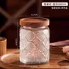 Pote de Vidro Selado com Flor de Begônia Embossada para Uso Doméstico, Pote de Armazenamento para Conservação de Alimentos, Pote de Armazenamento de Chá, Pote de Armazenamento de Grãos