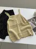 Camisole de Malha Vazada em Camadas Fashion e Única para Mulheres, Top Juvenil em Mistura de Lã Estilo Coreano Outono 2026
