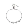 Pulseira de Coração de Zircônia Banhada a Ouro 14K Real Design de Gota d'Água Personalidade Pulseira Versátil Toque de Luxo Leve Joia para Mãos