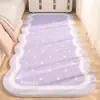 Alfombra de cabecera estilo crema para dormitorio, alfombra de suelo larga con forma especial de imitación cachemir, para habitación de niñas, fácil de cuidar, resistente al desgaste