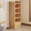 Estantería de Madera Maciza Sala de Estar Estantería Simple de Pie Estante de Almacenamiento para Estudiantes Hogar Infantil Gabinete de Almacenamiento Multi-Nivel para Dormitorio