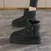 Moda Inverno 2026 Versátil Botas de Neve Quentes com Solado Grosso e Forro de Lã para Mulheres, Sapatos Macios Antiderrapantes para Mães