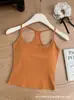 Top de tirantes sin mangas picante para chica americana con hermosas tiras en la espalda, copas fijas integradas, ropa interior, ropa exterior, lencería casual sin espalda