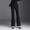 Calça Preta Micro Flare de Cintura Alta da Moda para Mulheres Outono/Inverno 2026 Nova Calça Flare Emagrecedora Fluida Versátil Casual