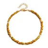 Joyería Transfronteriza Europea y Americana, Tobillera de Playa de Cuentas Pequeñas Multicolor Moderna y Sencilla, Joyería para el Pie Tejida a Mano con Cordón Personalizada